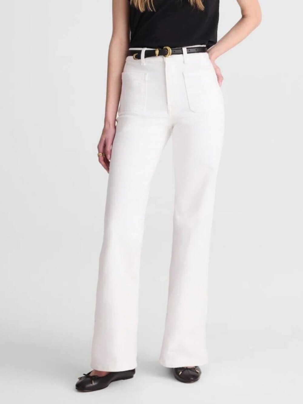 Madewell Emmy Super Stretch Denim Wide Leg Jeans White Size 28 NWT